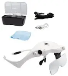 Lightcraft LC1780USB Magnifier Spectacles Headband / Magnifying Glass, Glasses and Headband, 1x, 1.5x, 2x, 2.5x 3.5x