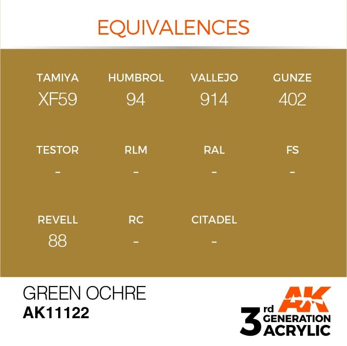 AK Interactive AK11122 GREEN OCHRE – STANDARD 17ml – imagen 3