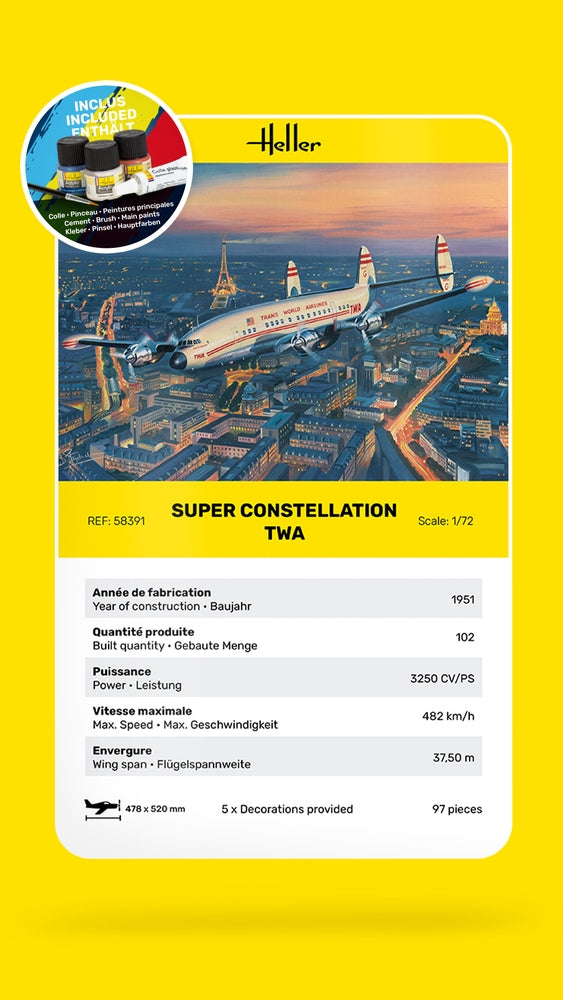 Heller 58391 Super Constellation TWA - Starter Kit 1/72 – image 7