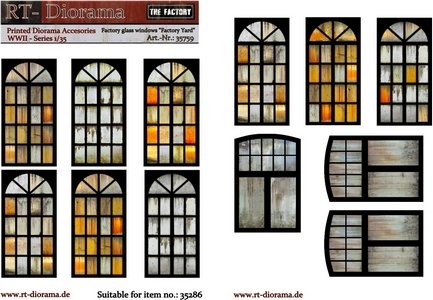 RT-Diorama 35759 Printed Accessories: Factory glass windows "Factory Yard" 1/35