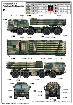 Trumpeter 01069 PHL-03 Multiple Launch Rocket System 1/35 – image 3
