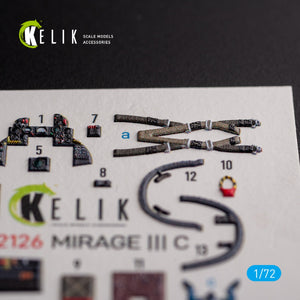 KELIK K72126 MIRAGE III C - décalcomanies 3D intérieures pour maquette Modelsvit au 1/72 – image 2