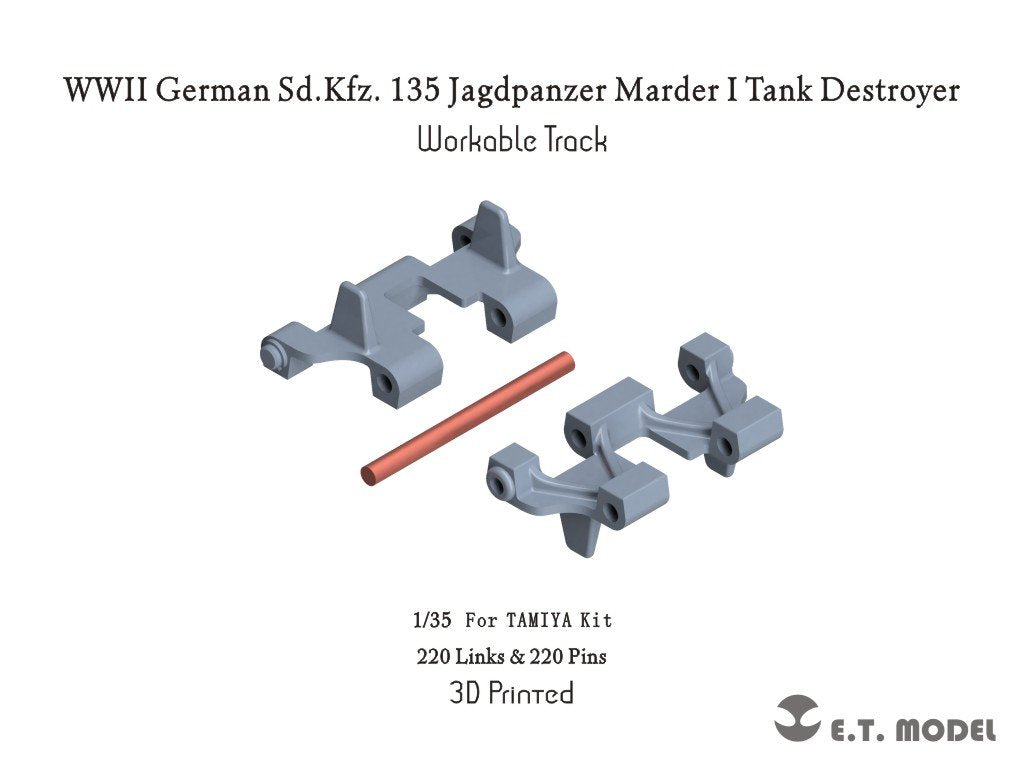 ET Model P35-031 WWII German Sd.Kfz. 135 Jagdpanzer Marder I (Lorraine)Tank Destroyer Workable Track ( 3D Printed ) 1/35