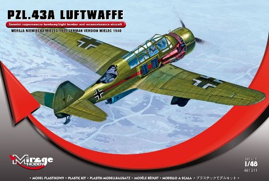 Mirage Hobby 481311 PZL.43A Luftwaffe FWM Mielec 1940 version 1/48