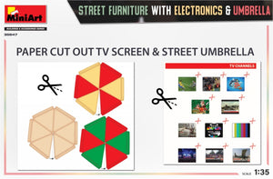 MiniArt 35647 STREET FURNITURE WITH ELECTRONICS &amp;amp; UMBRELLA 1/35 – zdjęcie 3