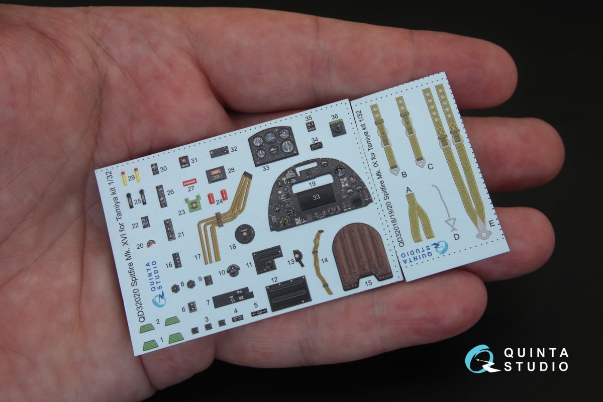 Intérieur imprimé en 3D et coloré sur papier décalcomanie Quinta Studio QD32020 Spitfire Mk.XVI (pour maquette Tamiya) 1/32 – image 2