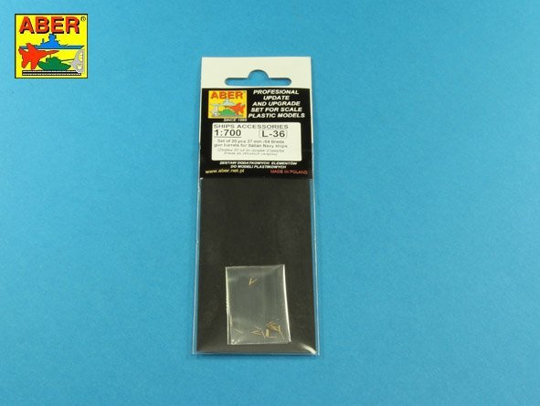 Aber 700 L-36 Set of 20 pcs 37 mm /54 Breda gun barrels for Italian Navy ships 1/700 – image 3