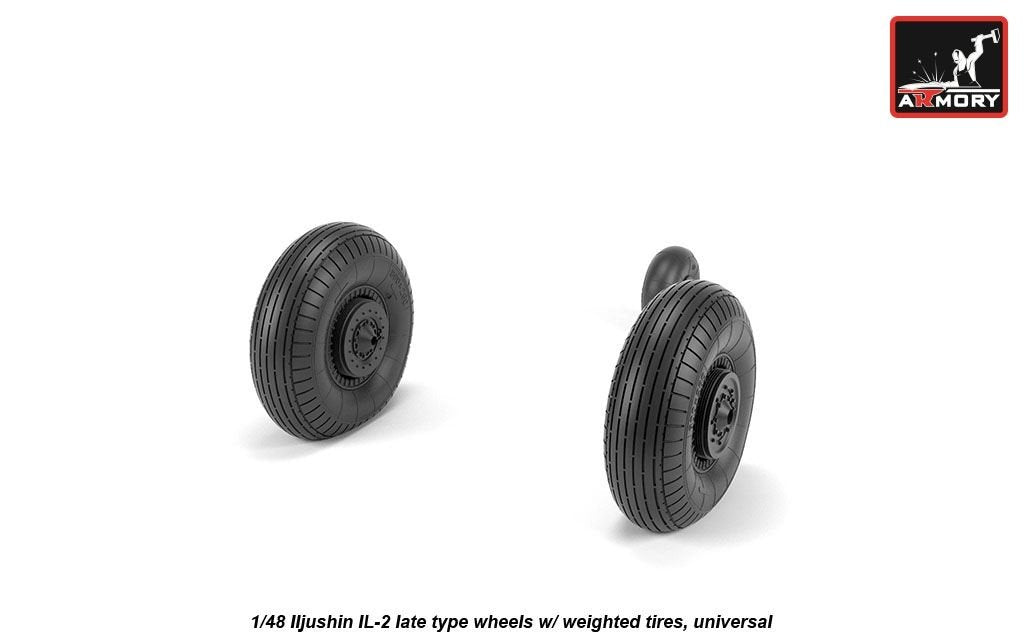 Armory Models AW48035 Iljushin IL-2 Bark late type wheels w/ weighted tires 1/48 – image 2