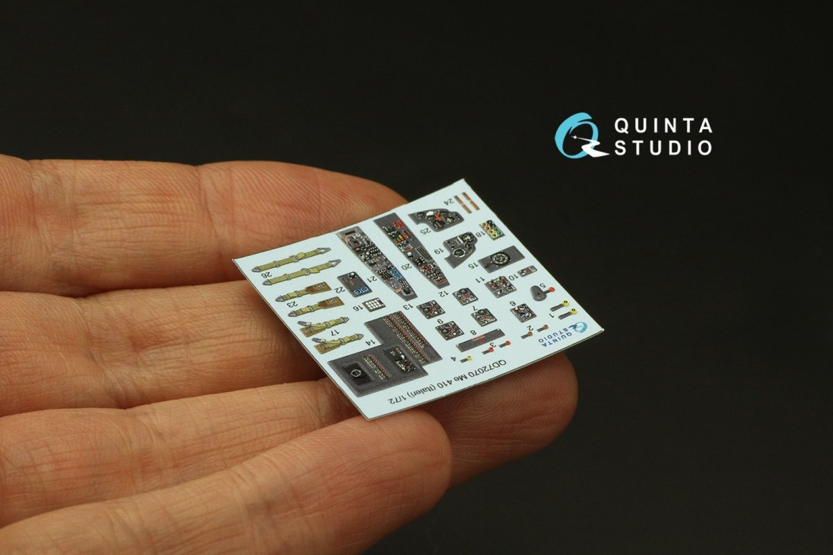 Quinta Studio QD72070 Me 410 3D-Printed &amp;amp; colored Interior on decal paper (Italeri) 1/72 – image 8