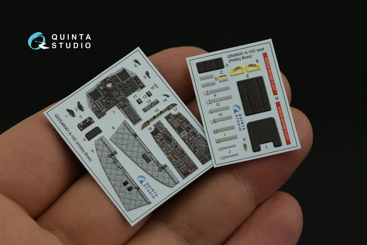Quinta Studio QD48361 A-10C 3D-Printed &amp;amp; colored Interior on decal paper (Hobby Boss) 1/48 – obrázek 2