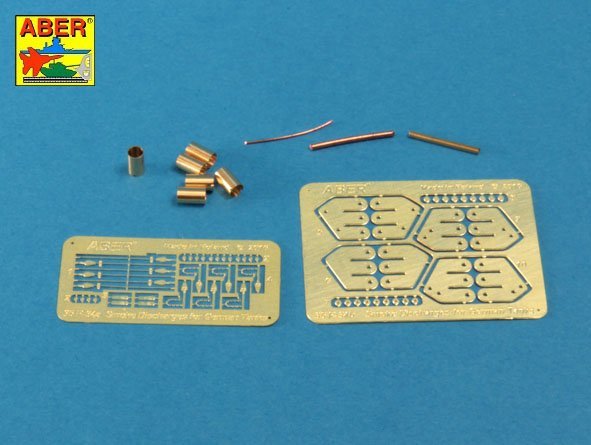 Décharges fumigènes Aber R-34 pour chars allemands comme Tiger I, Panther A/D, Panzer IIIL, Panzer IVG, Luchs, Puma (1/35)