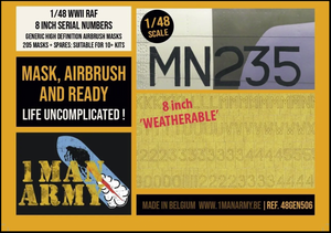 1 Man Army 48GEN506 RAF 8 Inch Serial Numbers 1/48