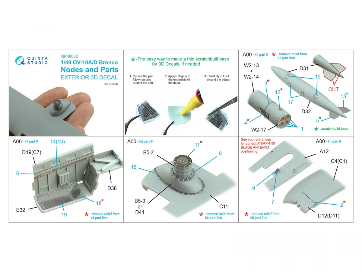 Quinta Studio QP48032 OV-10A/D Bronco Nodes and Parts (ICM) 1/48 – obrázek 2