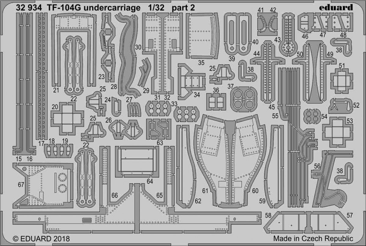 Eduard 32934 TF-104G undercarriage ITALERI 1/32 – immagine 2