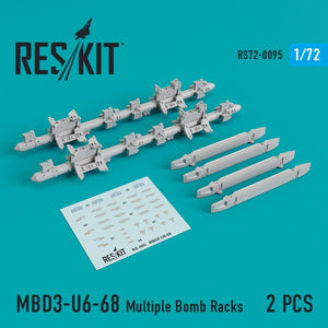 RESKIT RS72-0095 MBD3-U6-68 MULTIPLE BOMB RACKS (2 PCS) 1/72 – image 2