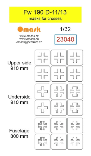 Omask 23040 Fw 190 D-11/13 masks for crosses 1/32