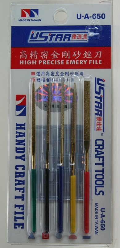 U-Star UA-90650 File Kit 180 (5 diamond files, 180 grit)
