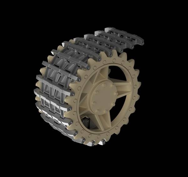 Panzer Art TR35-018 Entwicklungfahrzeug E-25 tracks + correct drive wheels 1/35 – image 2