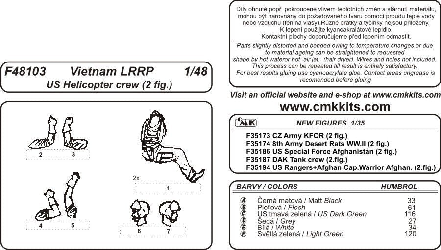 CMK F48103 Vietnam LRRP US Helicopter crew (2 figures) 1/48 – image 3