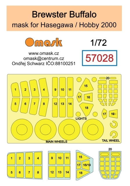 Omask 57028 Brewster Buffalo mask (for Hasegawa / Hobby 2000) 1/72 – Bild 2