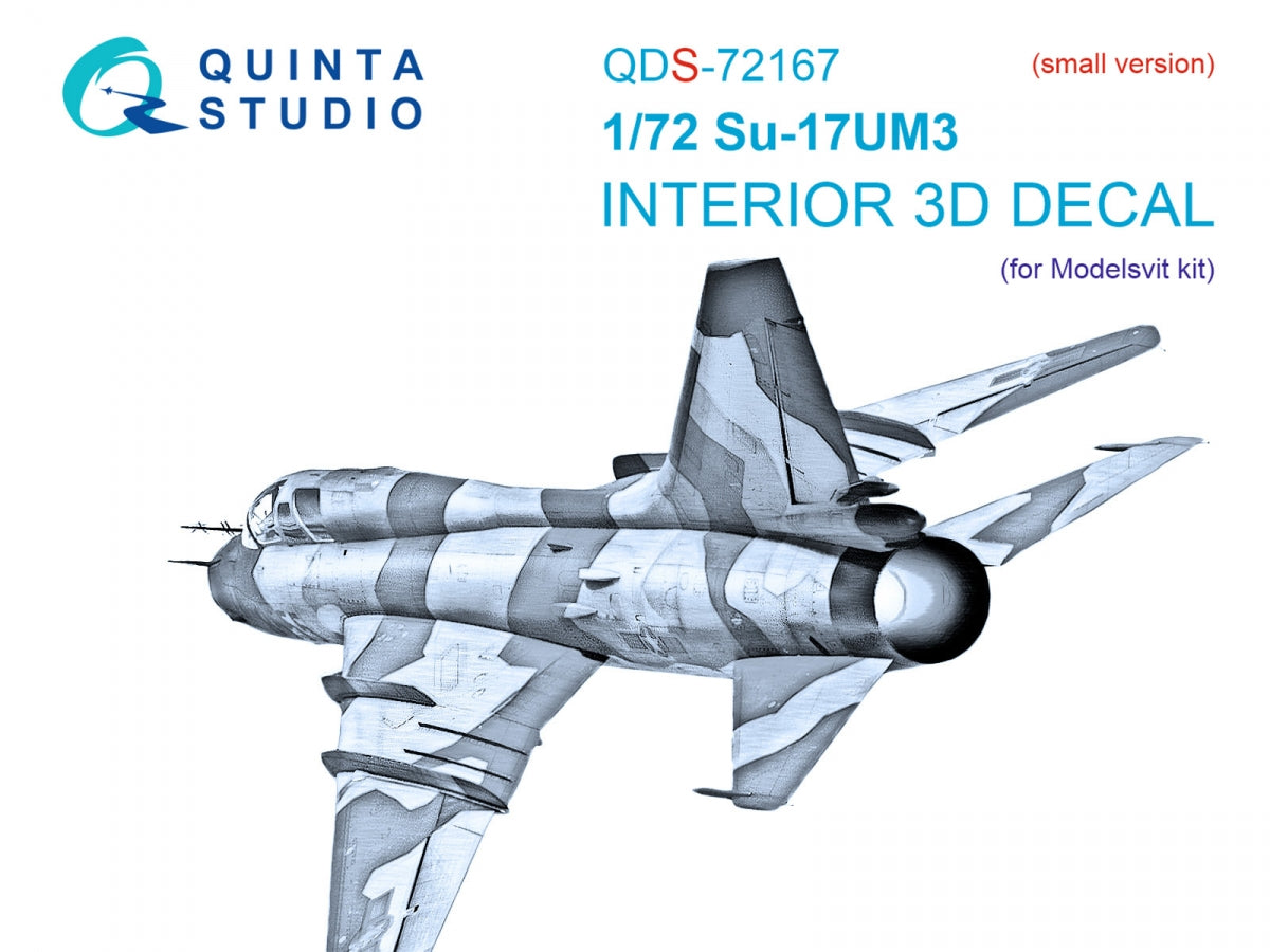 Quinta Studio QDS-72167 Su-17UM3 3D-Printed &amp;amp; colored Interior on decal paper (Modelsvit) (small version) 1/72