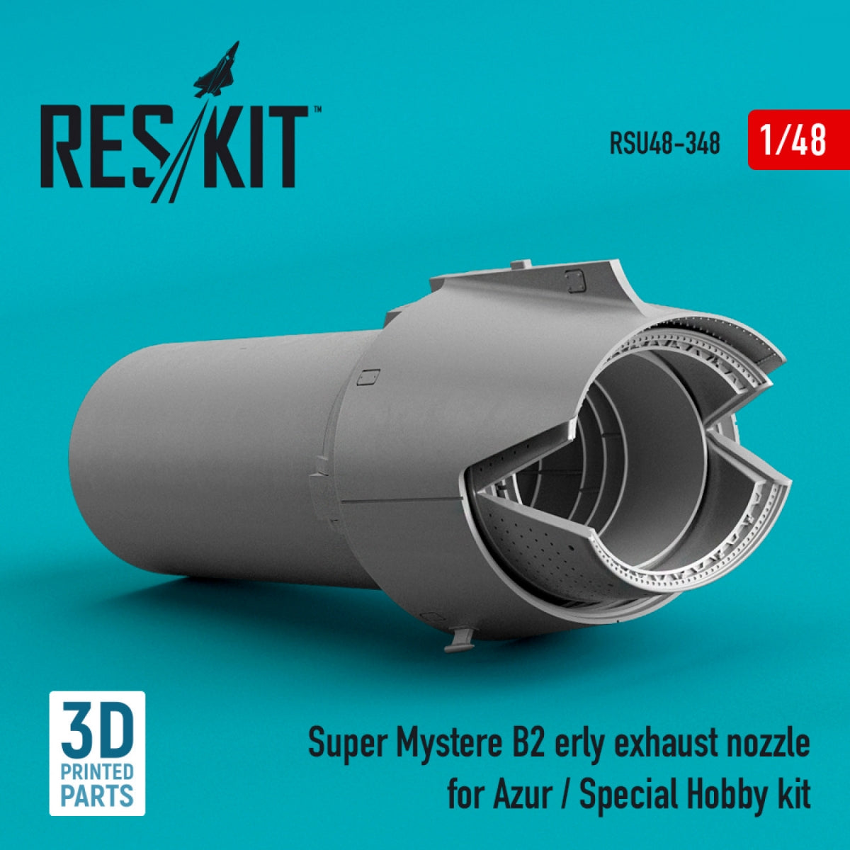 RESKIT RSU48-0348 SUPER MYSTERE B2 EARLY EXHAUST NOZZLE FOR AZUR / SPECIAL HOBBY KIT (3D PRINTED) 1/48 – Bild 2