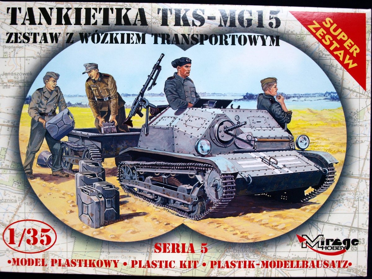 Mirage Hobby 355015 TKS-MG15 Tankette Kit with Supply Cart 1/35