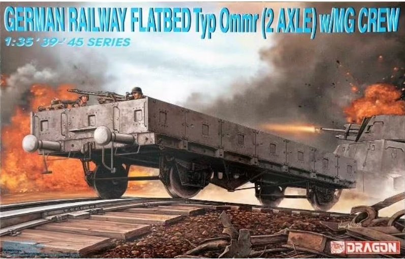 Dragon 6085 Wagon plat de type Ommr (2 essieux) des chemins de fer allemands avec équipage de mitrailleuse 1/35