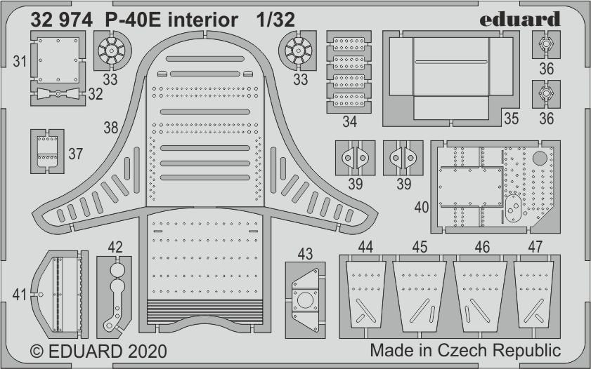 Eduard 32974 P-40E interior 1/32 TRUMPETER