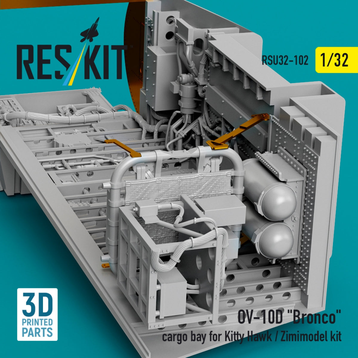 RESKIT RSU32-0102 OV-10D &amp;quot;Bronco&amp;quot; cargo bay for Kitty Hawk/Zimimodel kit (3D Printed) 1/32 – image 3