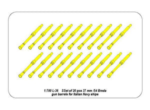 Aber 700 L-36 Set of 20 pcs 37 mm /54 Breda gun barrels for Italian Navy ships 1/700 – image 4