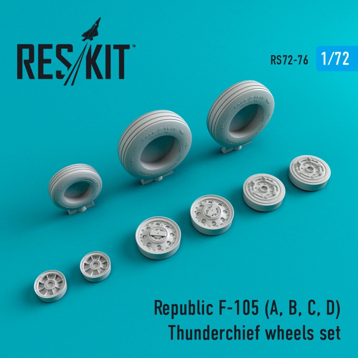 RESKIT RS72-0076 F-105 (A,B,C,D) "THUNDERCHIEF" WHEELS SET 1/72