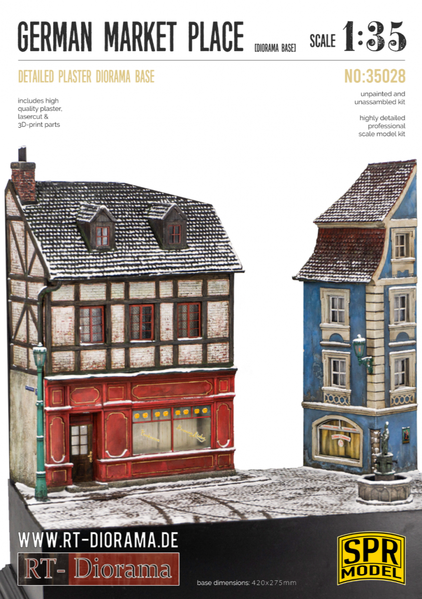 RT-Diorama 35028 Socle de diorama : Place de marché allemande 1/35