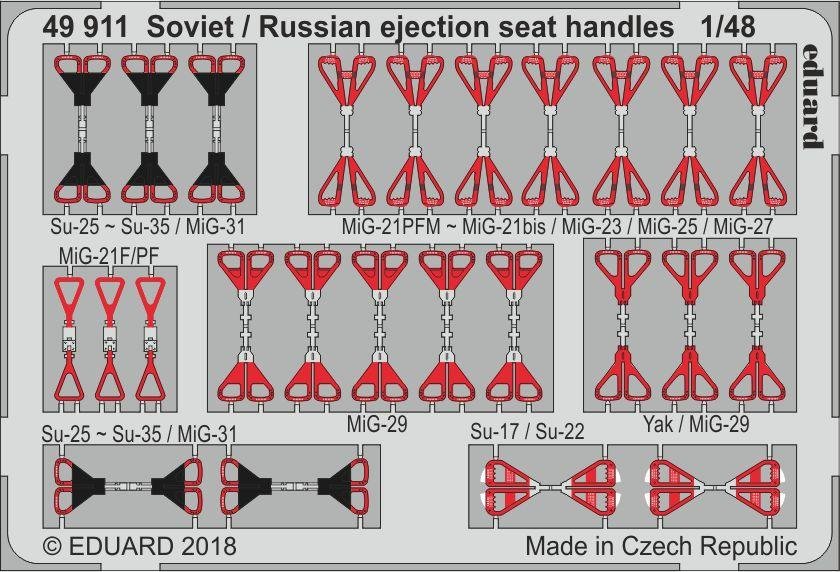 Poignées de siège éjectable soviétiques/russes Eduard 49911 1/48 
