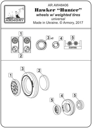 Armory Models AW48406 Hawker Hunter wheels w/ weighted tires 1/48 – Bild 7