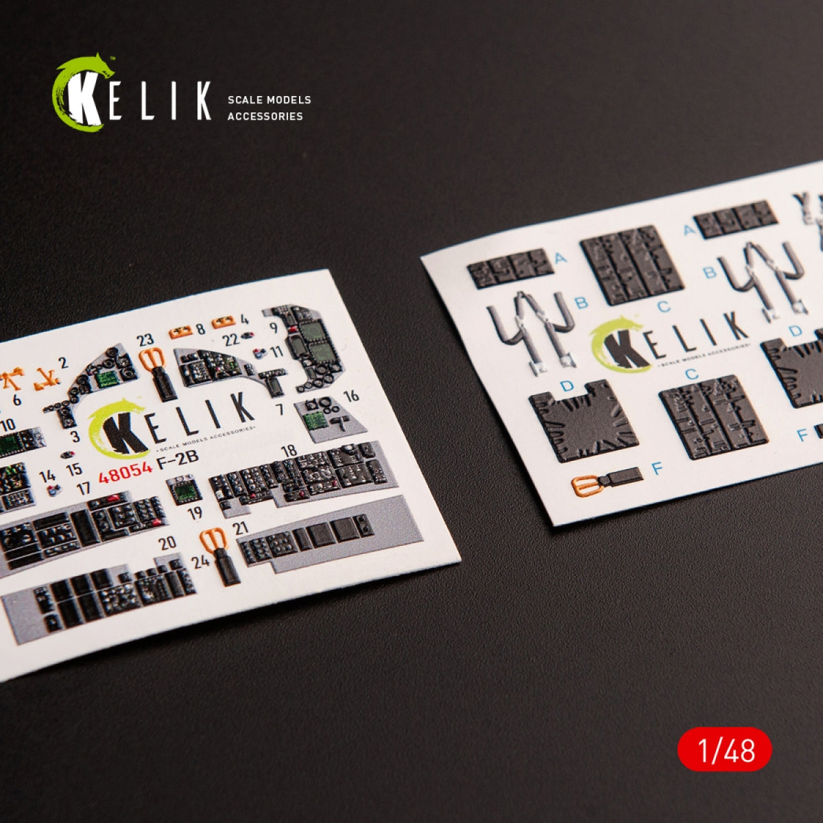 Kelik K48054 JASDF F-2B interior 3D decals for Hasegawa kit 1/48