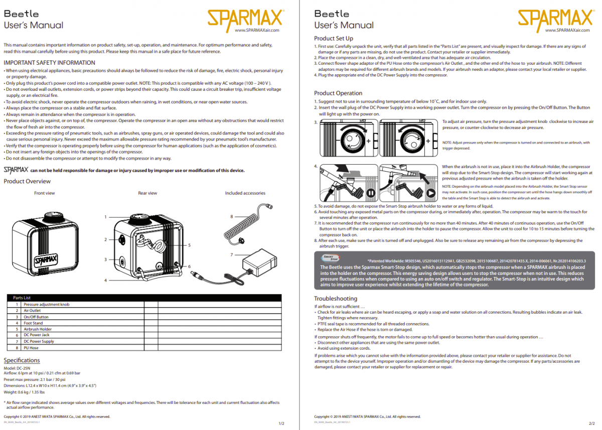 Sparmax DC25N Beetle - Mini Air Compressor – image 2