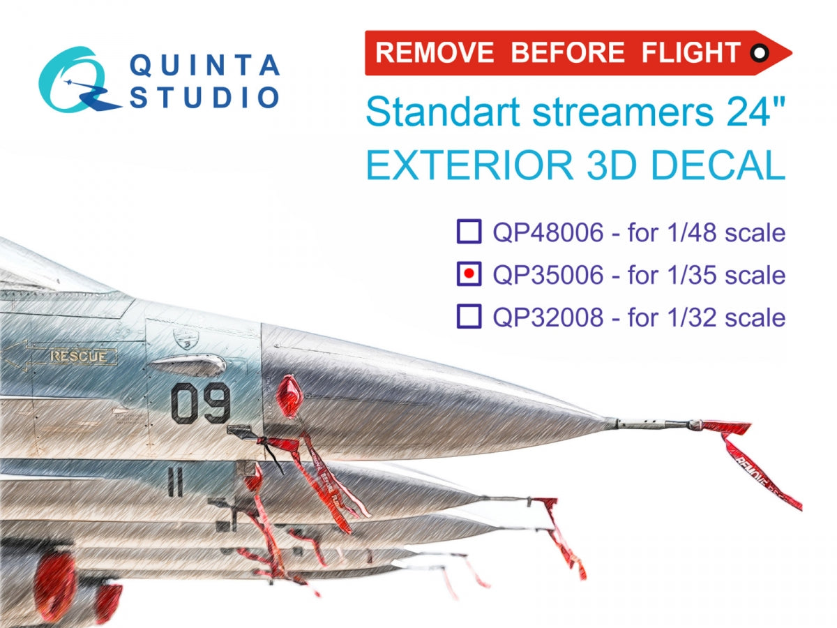 Quinta Studio QP35006 Remove Before Flight standard external streamer 24, 20 Pcs 1/35
