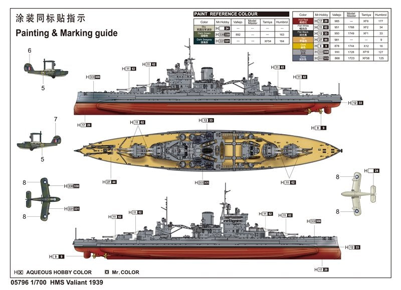 Trumpeter 05796 HMS Valiant (1939 version) 1/700 – Bild 7