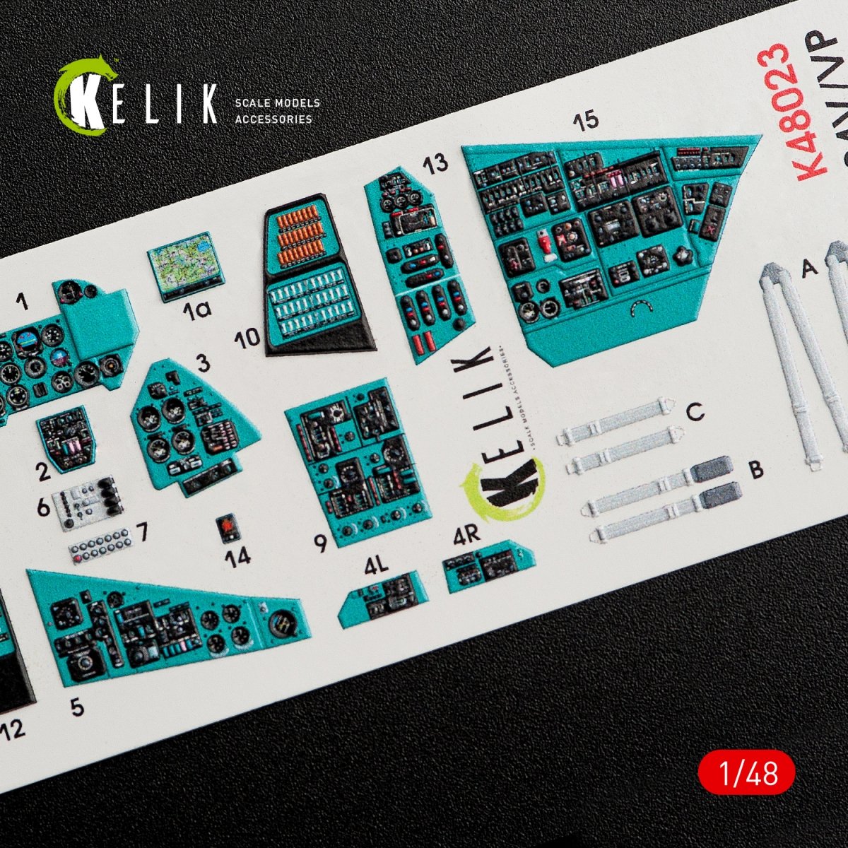 KELIK K48023 MI-24V INTERIOR 3D DECALS FOR ZVEZDA KIT 1/48 – imagen 2