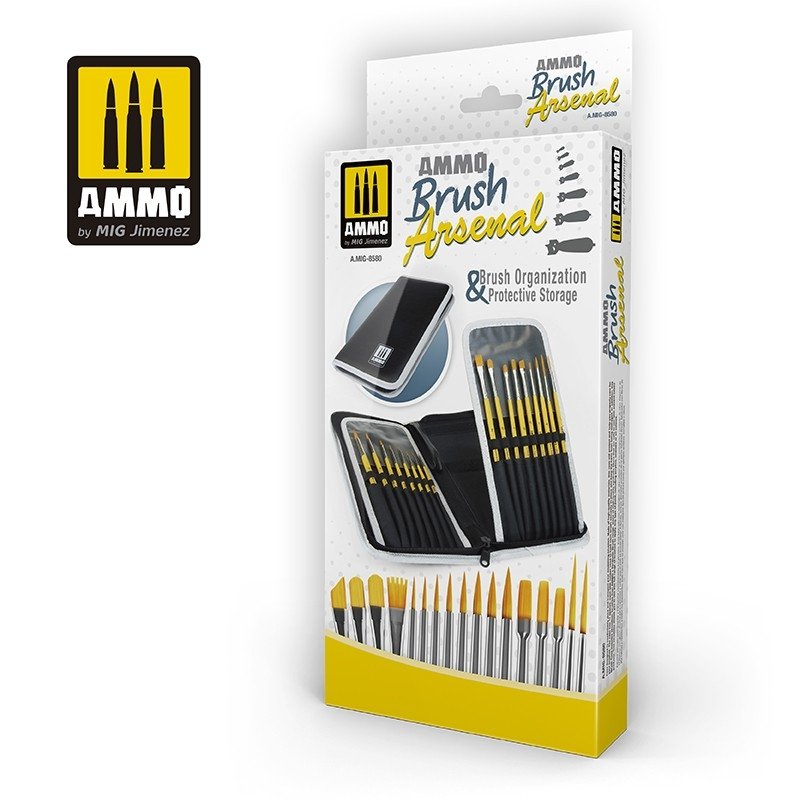 AMMO of Mig Jimenez 8580 Brush Arsenal - Brush Organization &amp;amp; Protective Storage
