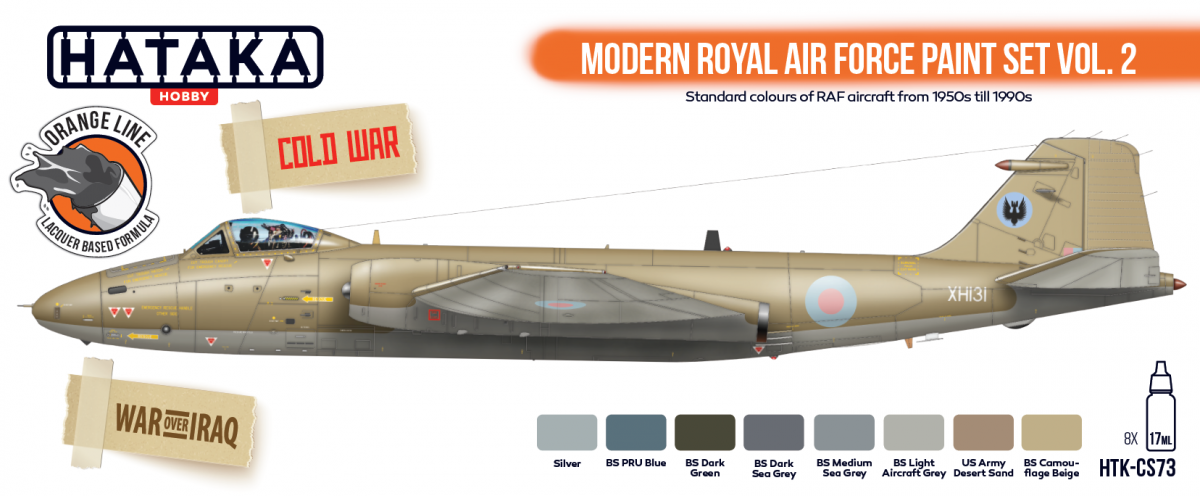 Hataka HTK-CS73 ORANGE LINE – Modern Royal Air Force paint set vol. 2 8x17ml – obrázek 2