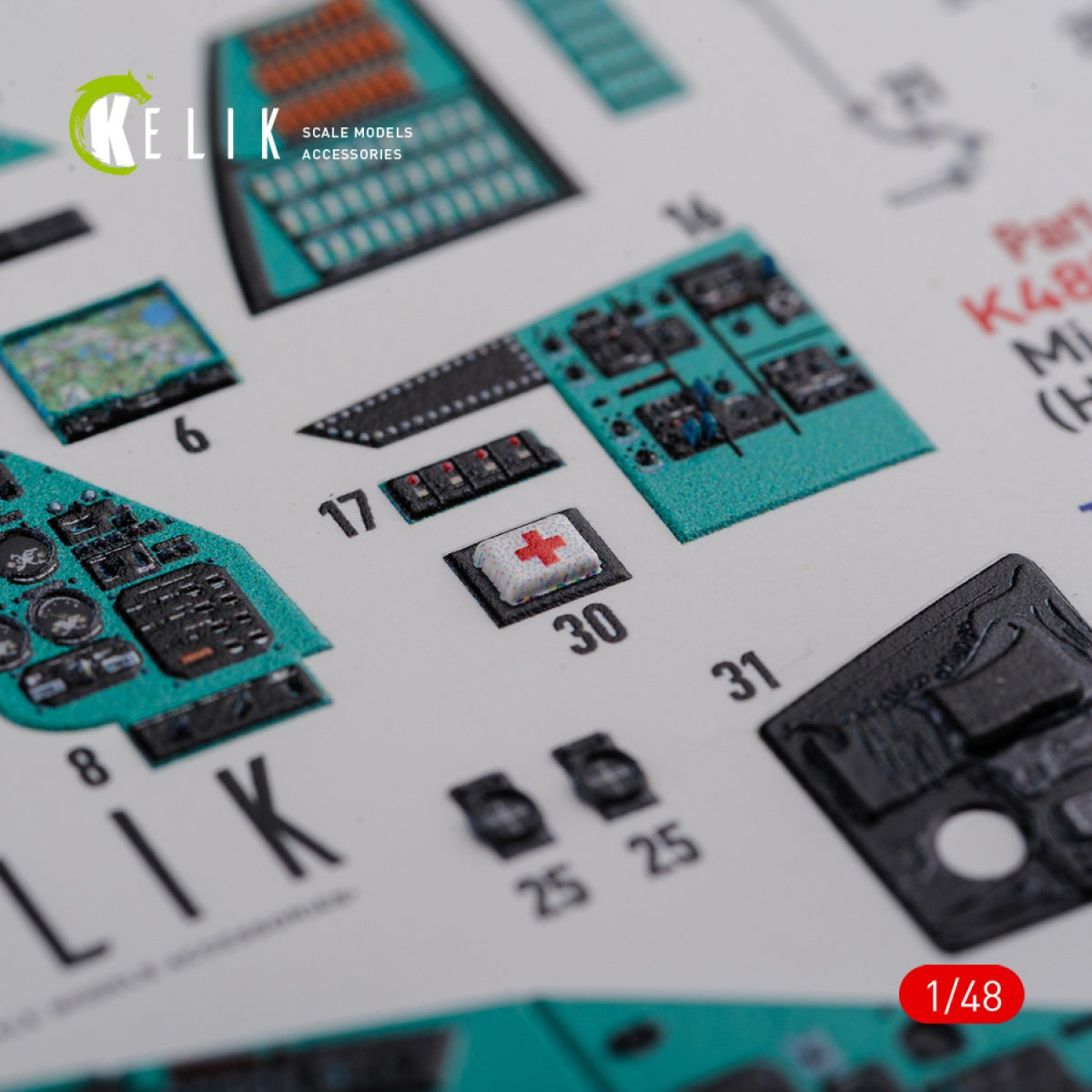 KELIK K48092 Mi-24D (Hind-D) interior 3D decals for Trumpeter kit 1/48 – Bild 6