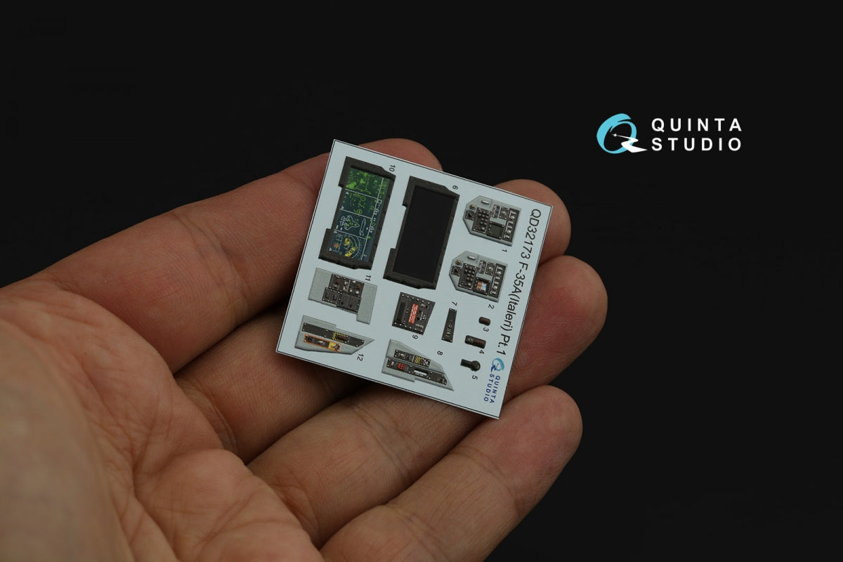 Quinta Studio QD32173 F-35A 3D-Printed &amp;amp; colored Interior on decal paper (Italeri) 1/32 – image 4