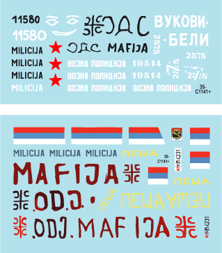 Star Decals 35-C1141 Serbian (SVK and VRS) T-34/85M, M60 PB, BRDM-2 and TAM 110 truck 1/35 – Bild 3