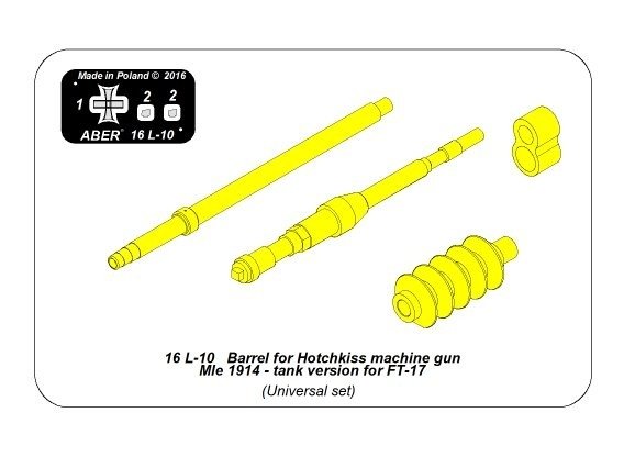 Aber 16L-10 Barrel for Hotchkiss machine gun Mle 1914 - tank version for FT-17 1/16 – Bild 7