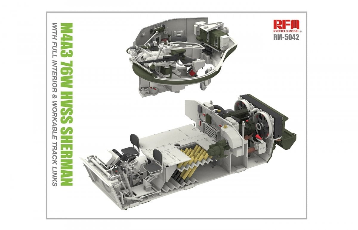 Rye Field Model 5042 M4A3 76W HVSS Sherman With full interior 1/35 – image 7