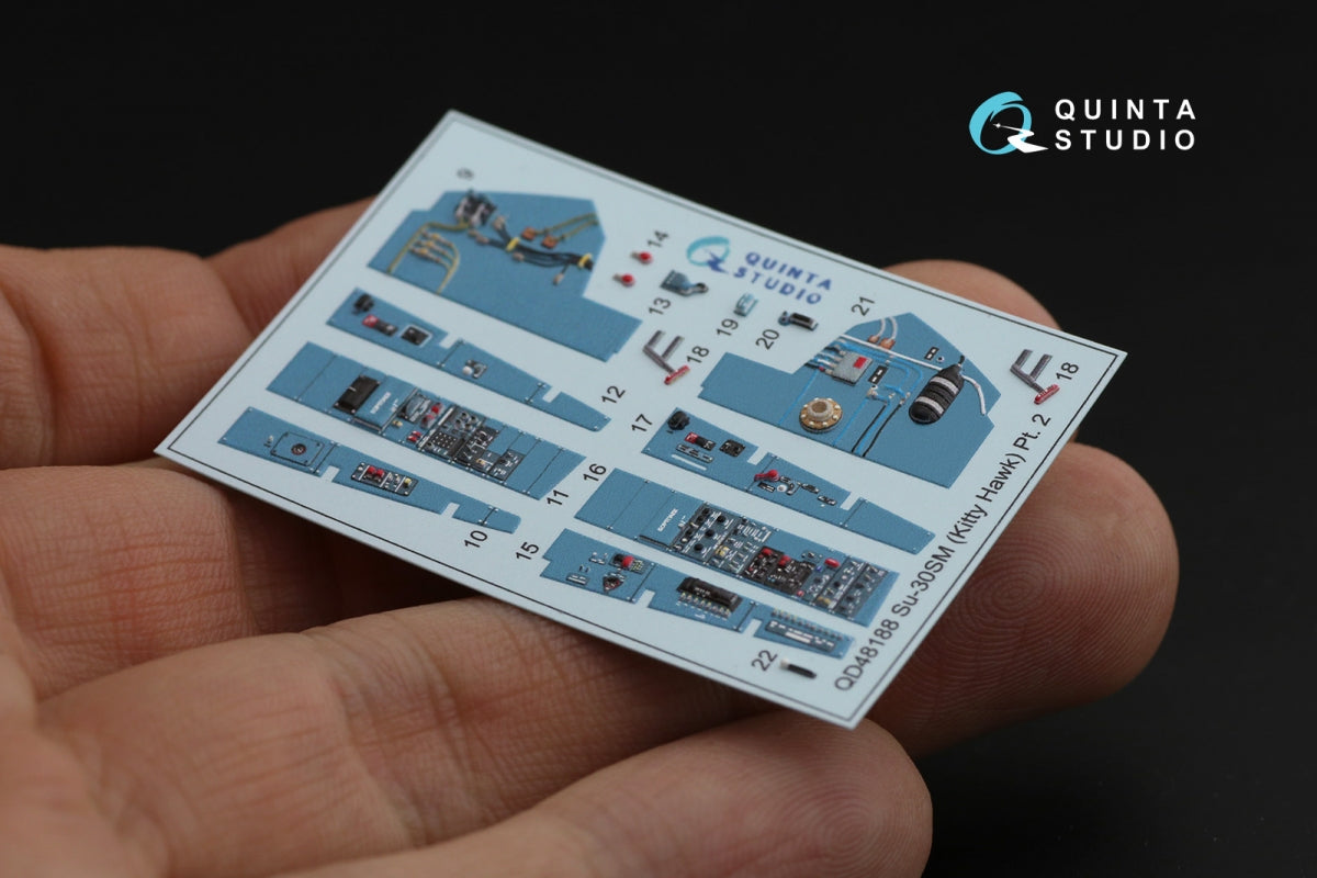 Quinta Studio QD48188 Su-30SM 3D-Printed colored Interior on decal paper (for KittyHawk kit) 1/48 – Bild 6
