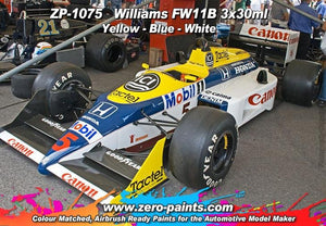 Zero Paints ZP-1075 Williams FW11B Blue/Yellow Paint Set 3x30ml – image 2