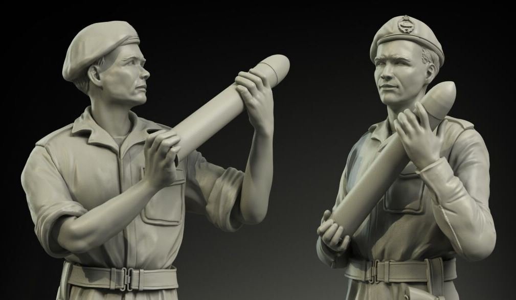 Panzer Art FI35-053 British RAC North Africa loading 75mm ammo soldiers set 1/35 – zdjęcie 2